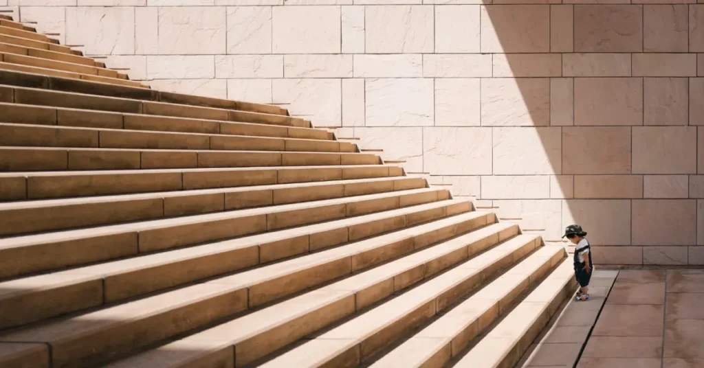 Picture of a long stairwell