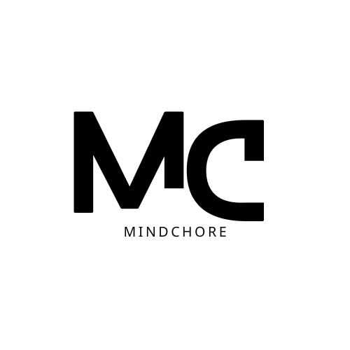Big characters "M" and "C" with "Mindchore" as the caption